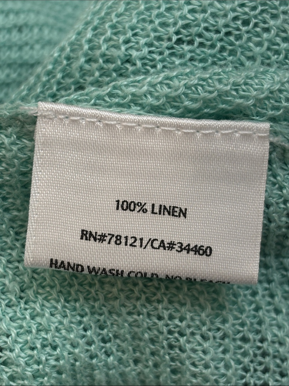 Eileen Fisher 100% Linen Aqua Open-Front Draped Cardigan 2X - Picture 11 of 13